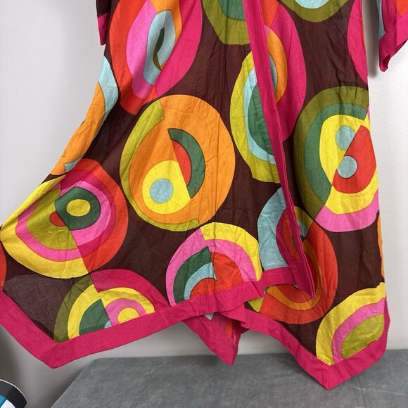 Aller Simplement Small / Medium Boho Hippie Tunic Dress Mod Circles Multicolor - Picture 4 of 6